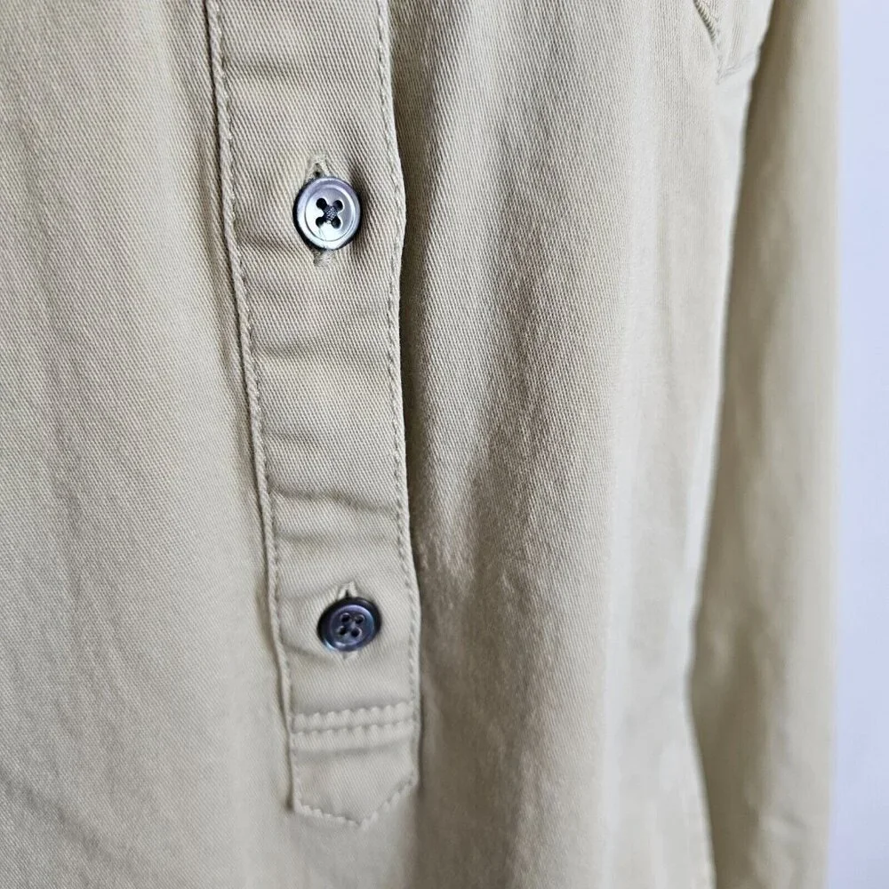 Light Academia Womens 4 Khaki Tan Business Casual Cottagecore Shirt‎ Dress JJill